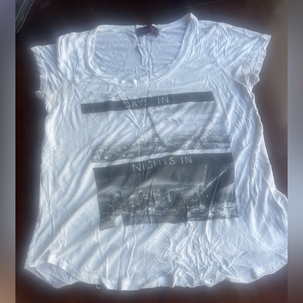 White graphic t-shirt